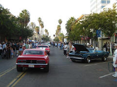 A view of the cars leaving from the back...